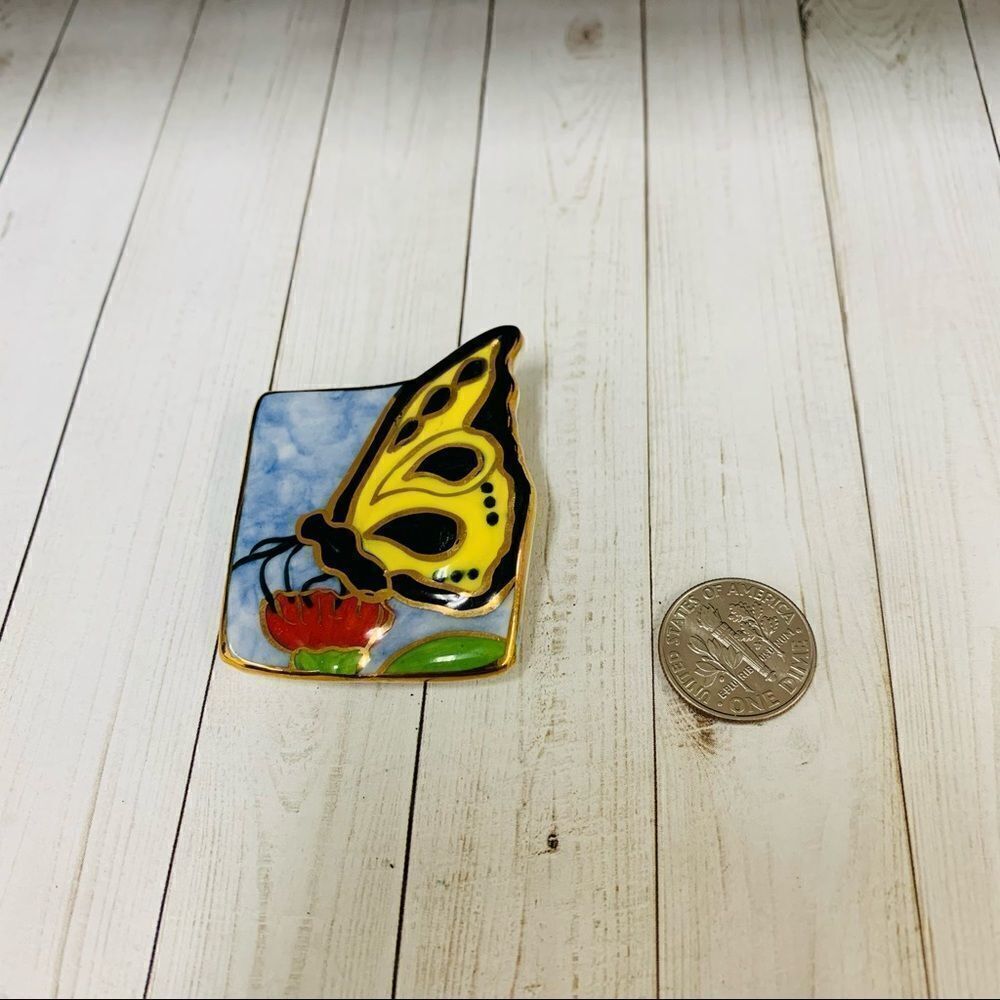 Artisan Ceramic Butterfly Brooch
